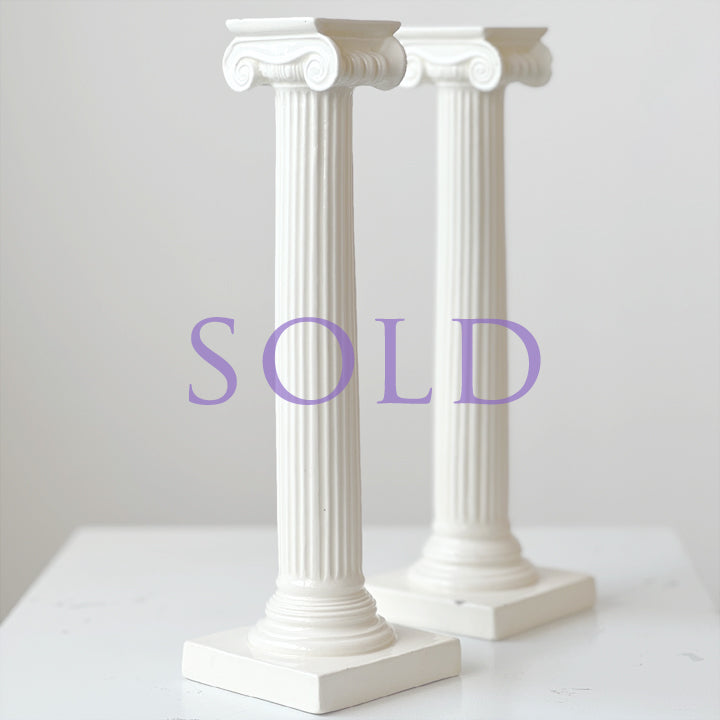 Creamware Ionic Column Candlesticks (pair)