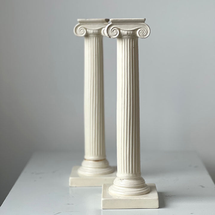 Creamware Ionic Column Candlesticks (pair)