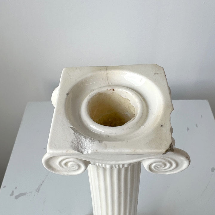 Creamware Ionic Column Candlesticks (pair)