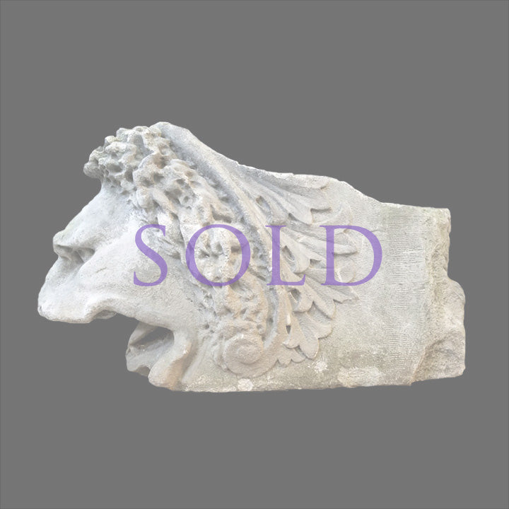 STONE LION BUST